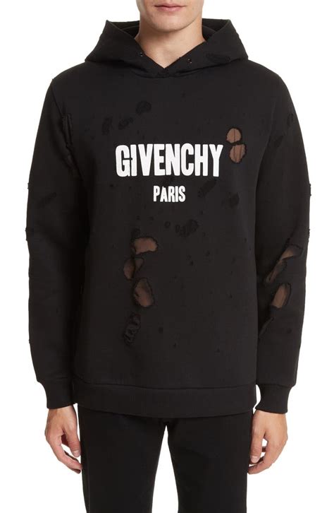 distressed givenchy shirt|Givenchy hoodie with holes.